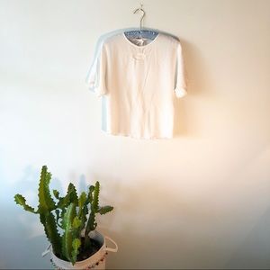 VINTAGE White Blouse with Button Down Back